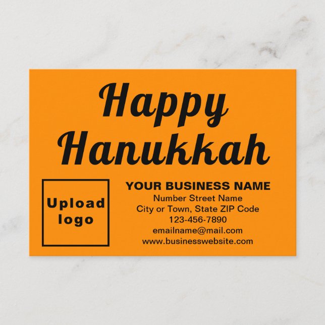 Placa Plana Cor Laranja Pequena Hanukkah para Empr (Frente)