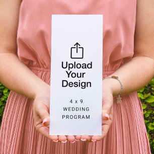 Placa plana de 4" x 9" - Programa de casamento