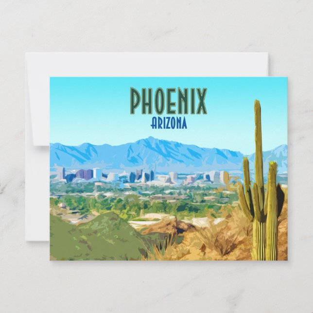 Placa plana de Arizona Phoenix, Cactus e Mountain (Frente)