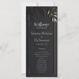 Placa plana de Casamento Floral de ouro Elegance