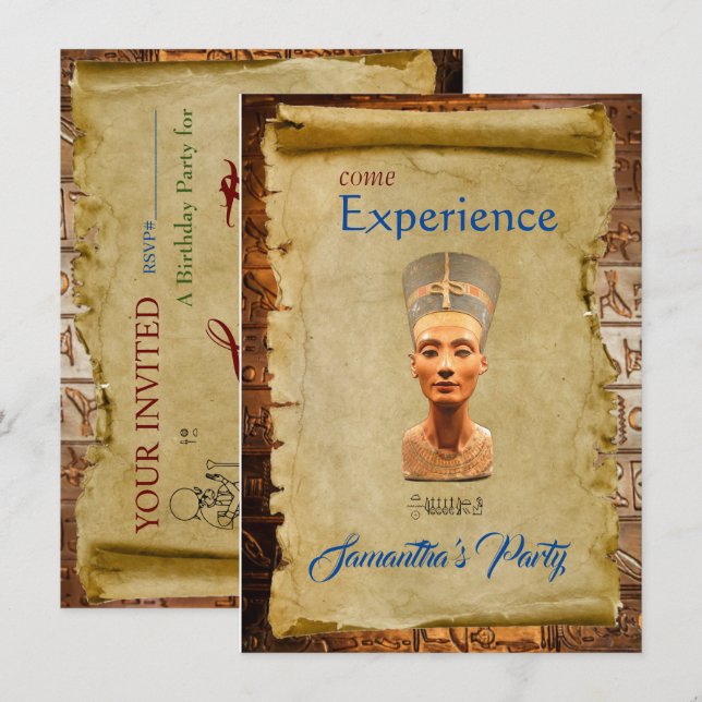 Placa plana de Convite de festas ameaçada do Egito (Frente/Verso)