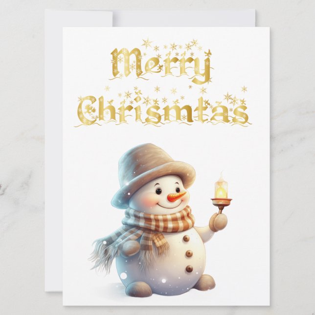 Placa Plana de Natal do Luxury Snowman (Frente)