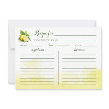 Placa Plana de Receita de Cores Aquáticas de Limão