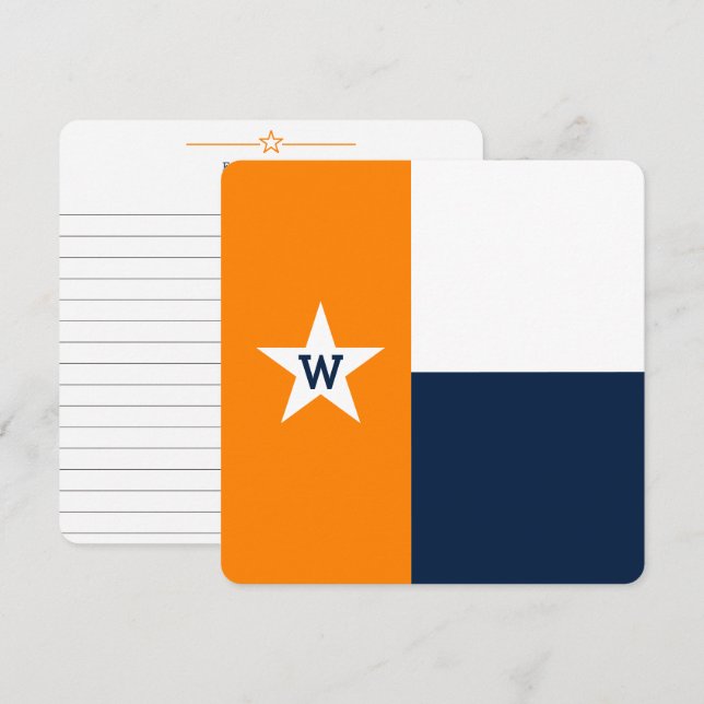 Placa Plana de Sinalizador Azul do Texas Laranja e (Frente/Verso)