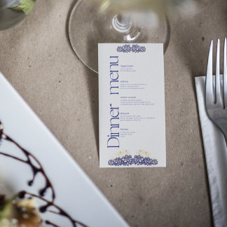 Placa plana do menu de Janto do chá de fraldas