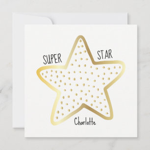 Placa Plana Dourada Estrela dos Parabéns Super Sta