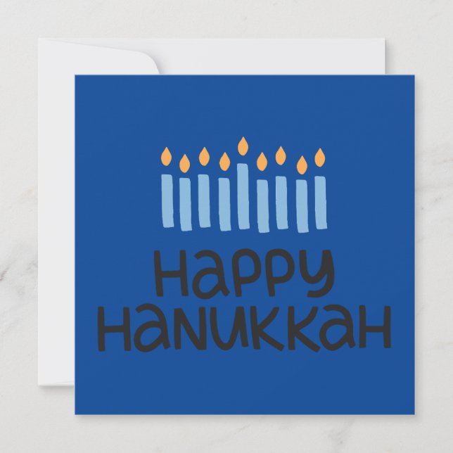Placa plana "Happy Hanukkah" Moderna divertida (Frente)