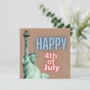 Placa plana Neon 4 de julho da Liberty Statue