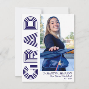 Placa Plana para Anúncio de Graduação Azul Moderno