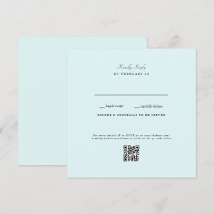 Placa plana RSVP de Código QR de Casamento Seafoam