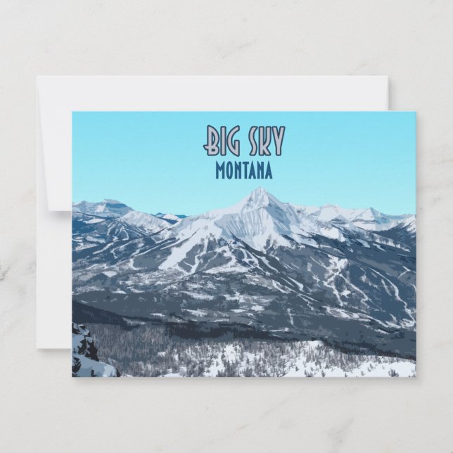 Placa plana Vintage do Big Sky Montana (Frente)