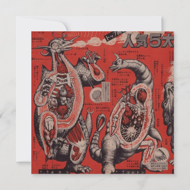 Placa Plana Vintage Japonês Cutaway Monster (Verso)