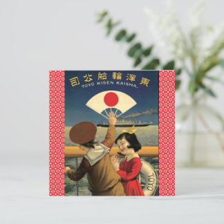 Placa Plana Vintage Japonesa Steamship Viagem