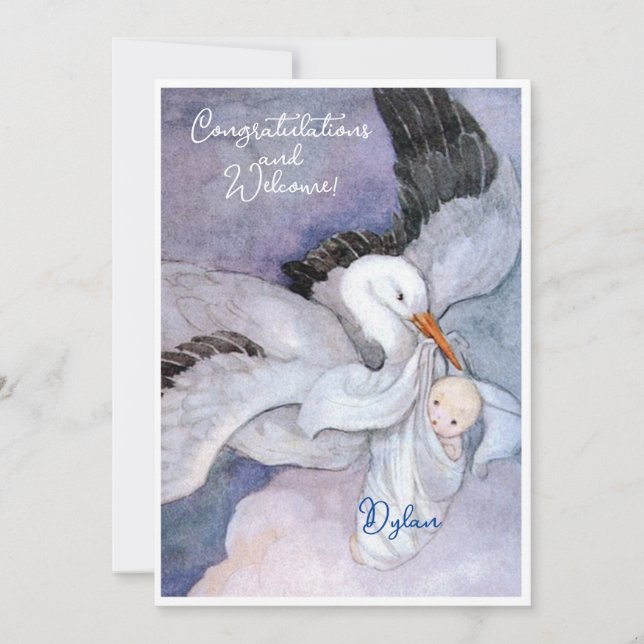 Placa Plana Vintage New Baby Parabéns (Frente)