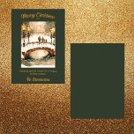 Placa Plana Xmas de Cena de Neve de Quintor de Águ<br><div class="desc">Cartão de Natal personalizado com aquarela apresenta uma cena de neve tênue com pontes arqueadas e candeeiros de granada. Capturar a magia da época de férias com este cartão de Natal plano, maravilhosamente personalizado, com uma pintura serena a aquarela de uma cena de neve tênue. A trabalho de arte brilhante...</div>