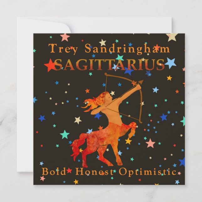 Placa plana Zodiac Personalizada Sagittarius (Frente)
