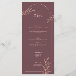 Placa Plano do Menu de Evento de Casamento Folha D