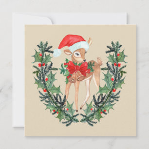 Placa Plano Whimsical Fawn Wreath