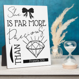 Placa Precious Than Jewels Bible Verse Proverbs 31:10