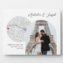 Presente de Foto do Noivado de Casamento do Mapa d