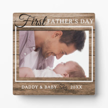 Primeira Imagem do Dia de os pais Moldura Madeira 
