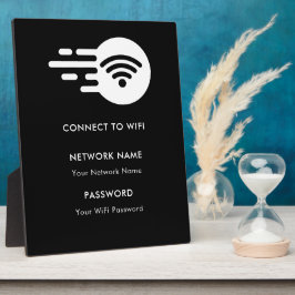 Placa Rede Wifi Personalizada Conectar Moderno Preto