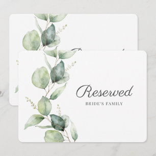 Placa Reservada da Recepção de casamento Eucalyptu