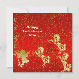 Placa Romântica Cupid Dourada Sparkle dia de os na