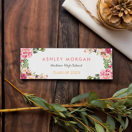 Placa Romântica De Inserção De Graduação Floral Ro