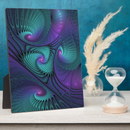 Placa Roxo encontra Arte Fractal abstrato Turquesa moder