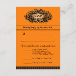 Placa RSVP 3,5x5 - Menu - Laranja e Preto