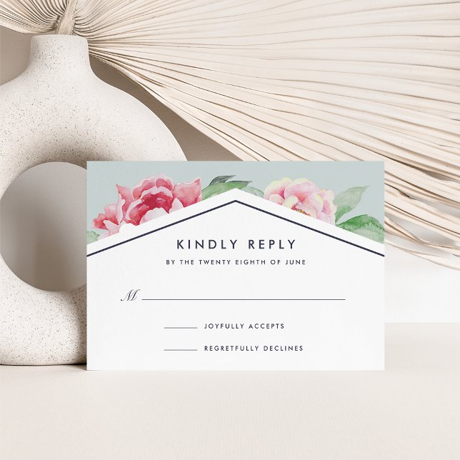 Placa RSVP Antiguada Peony | Blush e Sage (Criador carregado)