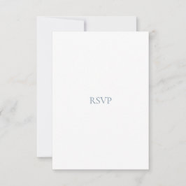 Placa RSVP Azul e Branca de Script Elegante