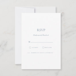 Placa RSVP Azul e Branca de Script Elegante