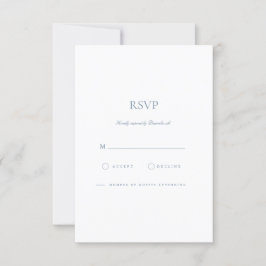 Placa RSVP Azul e Branca de Script Elegante