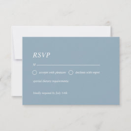 Placa RSVP azul empoeirada simples