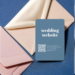 Placa RSVP Azul Pastel com código QR e personalizá