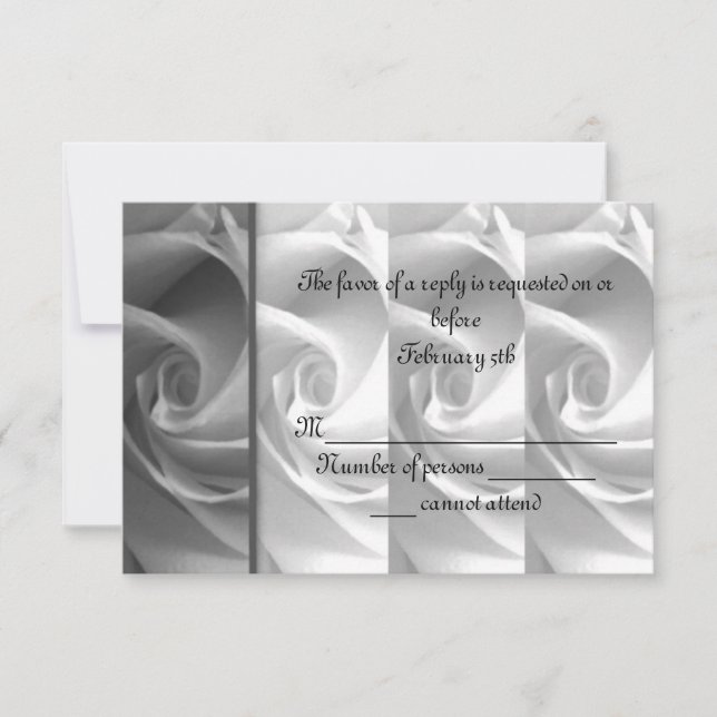 Placa RSVP Black & White Rose #1 - ELLEN (Frente)