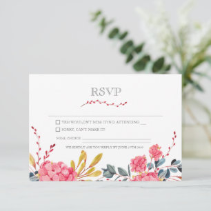 Placa RSVP Bonito Floral Rosa Moderna