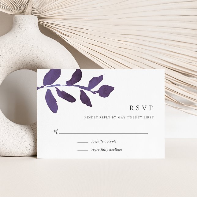 Placa RSVP Botânica Pressionada | Violeta (Criador carregado)