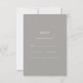 Placa RSVP Branca e Cinza de Script Elegante