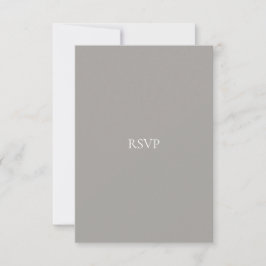 Placa RSVP Branca e Cinza de Script Elegante