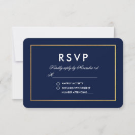 Placa RSVP branca e Dourada