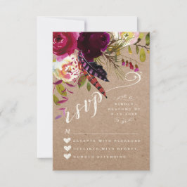 PLACA RSVP | Casamento de Boho Russo Floral de Wat