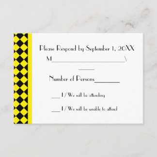 Placa RSVP ChequerBoard (amarelo/preto)