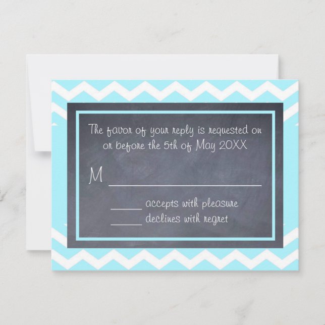 Placa RSVP Chevron Teal (Frente)