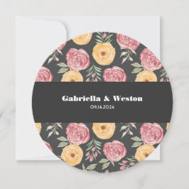 Placa RSVP Chic Rosas Preta