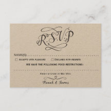 PLACA RSVP CLÁSSICA - PAPEL KRAFT