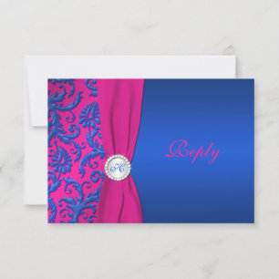 Placa RSVP Cobalt e Fuchsia Damask