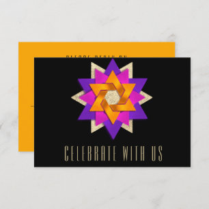 Placa RSVP Cor - de - Rosa Púrpura Preto